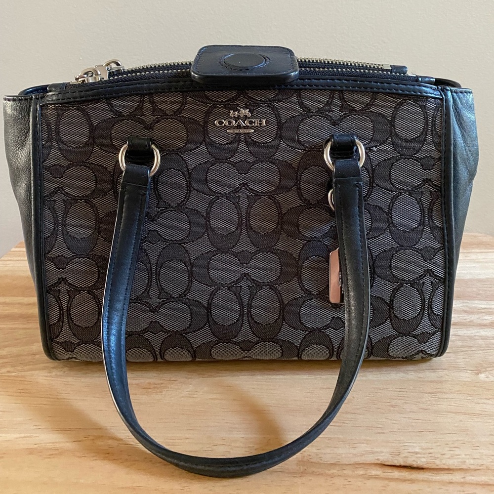 Black Signature Coach Mini Brooke Caryall Purse